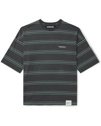 Neighborhood - Oversized Logo-embroidered Striped Cotton-jersey T-shirt - Lyst