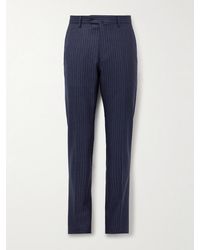 Caruso - Slim-Fit Pinstriped Wool Suit Trousers - Lyst