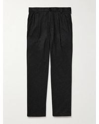 Oliver Spencer - Morton Straight-Leg Pleated Cotton-Blend Suit Trousers - Lyst