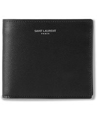 Saint Laurent - Leather Bi-Fold Wallet With Logo For - Lyst
