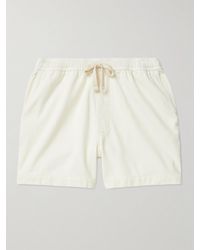 FRAME - Wide-leg Cotton Drawstring Shorts - Lyst