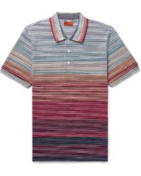 Missoni - Striped Space-dyed Cotton-piqué Polo T-shirt - Lyst