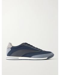 Brunello Cucinelli - Suede And Leather-trimmed Shell Sneakers - Lyst