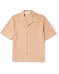 Séfr - Noam Camp-collar Waffle-knit Cotton-blend Shirt - Lyst