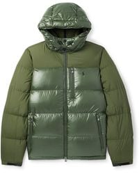 Polo Ralph Lauren - The Gorham Twill-trimmed Quilted Glossed Recycled-shell Hooded Down Jacket - Lyst