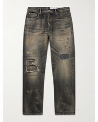 Neighborhood - Savage Slim-Fit Straight-Leg Distressed Selvedge Jeans - Lyst