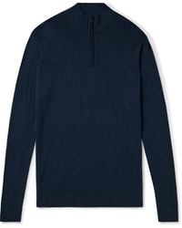 Sunspel - Slim-fit Wool Half-zip Sweater - Lyst