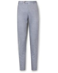 Canali - Straight-leg Slub Linen And Wool-blend Suit Trousers - Lyst