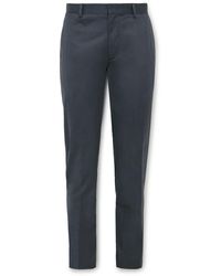 Zegna - Slim-fit Stretch Cotton-twill Trousers - Lyst