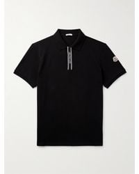Moncler - Polohemd aus Baumwoll-Piqué mit Logoapplikation und Ripsband - Lyst