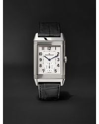 Jaeger-lecoultre - Reverso Classic Large Duoface Hand-wound 47mm X 28mm Stainless Steel And Leather Watch - Lyst