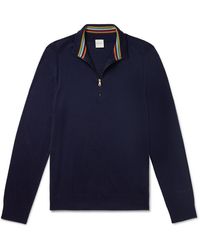 Paul Smith - Slim-fit Merino Wool Half-zip Sweater - Lyst