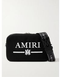 Amiri - Leather-trimmed Logo-embroidered Canvas Messenger Bag - Lyst