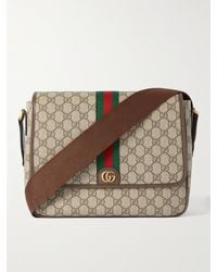 Gucci - Ophidia Medium Leather-trimmed Monogrammed Coated-canvas Messenger Bag - Lyst
