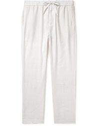 Frescobol Carioca - Oscar Straight-leg Linen And Cotton-blend Drawstring Trousers - Lyst