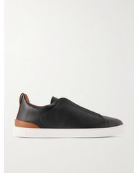 ZEGNA - Triple Stitchtm Full-grain Deerskin Slip-on Sneakers - Lyst