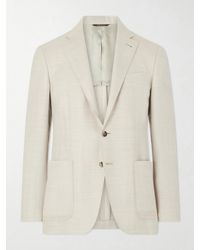 Canali - Kai Herringbone Wool, Linen And Silk-Blend Blazer - Lyst