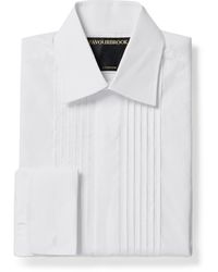 Favourbrook - Pleated Double-cuff Cotton-poplin Tuxedo Shirt - Lyst