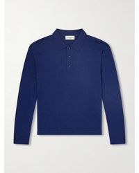 Officine Generale - Bay Merino Wool Polo Shirt - Lyst