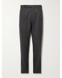 Boglioli - Slim-fit Pleated Virgin Wool-flannel Suit Trousers - Lyst