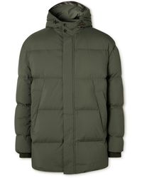 Canali - Leather-trimmed Quilted Shell Hooded Down Jacket - Lyst