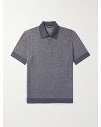 ZEGNA - Cotton, Linen And Silk-Blend Polo Shirt - Lyst