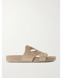 Loewe - Paula's Ibiza Ease Monogram Suede Slides - Lyst