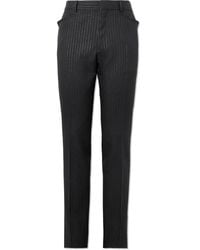 Tom Ford - Slim-fit Straight-leg Striped Metallic Woven Tuxedo Trousers - Lyst
