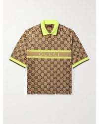 Gucci - Logo-print Mesh Polo Shirt - Lyst