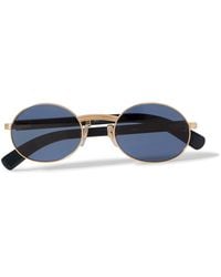 Cartier - Première Round-frame Gold-tone And Wood Sunglasses - Lyst