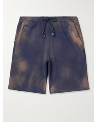 Loewe - Garment-Dyed Logo-Embroidered Straight-Leg Cotton-Jersey Drawstring Shorts - Lyst