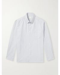 A.P.C. - Mateo Striped Logo-Embroidered Cotton-Poplin Shirt - Lyst