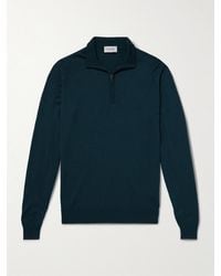 John Smedley - Tapton Slim-Fit Merino Wool Half-Zip Sweater - Lyst