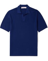 Orlebar Brown - Roddy Waffle-knit Polo Shirt - Lyst