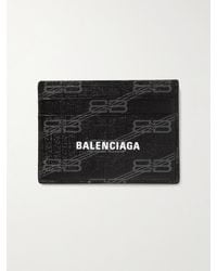 Balenciaga - Logo-Print Coated-Canvas Cardholder - Lyst