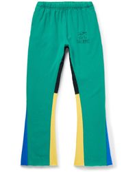GALLERY DEPT. - Flared Denim-Panelled Logo-Print Cotton-Jersey Sweatpants - Lyst