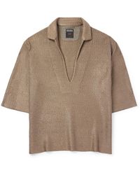 Zegna - Serengheti Silk And Oasi Linen-blend Polo Shirt - Lyst