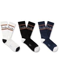 Paul Smith - Three-pack Logo-jacquard Striped Cotton-blend Socks - Lyst