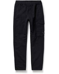 C.P. Company - Straight-Leg Logo-Appliquéd Cotton And Linen-Blend Cargo Trousers - Lyst