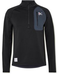 District Vision Luca Shell-trimmed Recycled Stretch-jersey Half-zip Top - Black