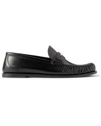 Saint Laurent - Laurent Logo-Embellished Leather Penny Loafers - Lyst
