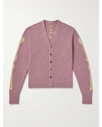 Kapital - Distressed Jacquard-knit Wool Cardigan - Lyst