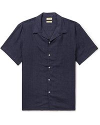 De Bonne Facture - Convertible-collar Linen Shirt - Lyst