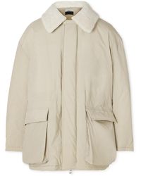 Amomento - Oversized Faux Shearling-trimmed Padded Nylon-twill Coat - Lyst