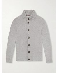 Brunello Cucinelli - Virgin Wool, Silk And Cotton-Blend Cardigan - Lyst