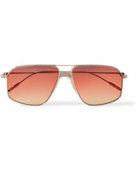 Jacques Marie Mage - Jagger Aviator-style Silver And Rose Gold-tone Sunglasses - Lyst
