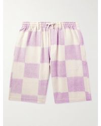 Kardo - Straight-leg Checked Cotton Drawstrings Shorts - Lyst