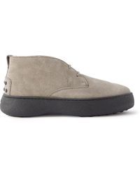 Tod's - Shearling-lined Suede Chukka Boots - Lyst