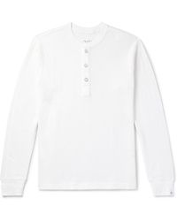 Rag & Bone - Slim-fit Waffle-knit Cotton Henley T-shirt - Lyst