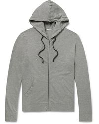 James Perse Loopback Supima Cotton-jersey Zip-up Hoodie - Gray